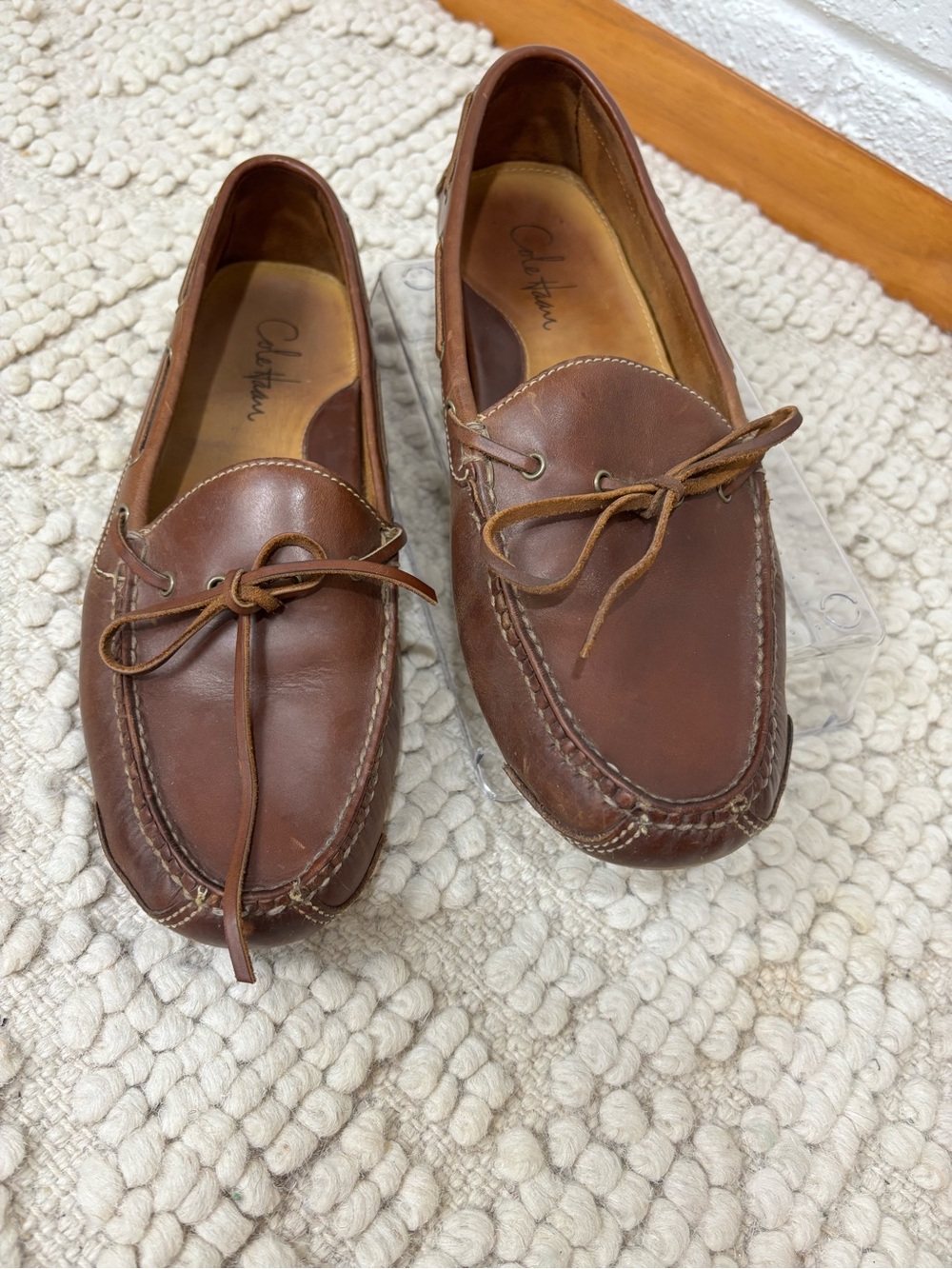Cole Haan Men's Brown Leather Boat Shoes Moccasins
